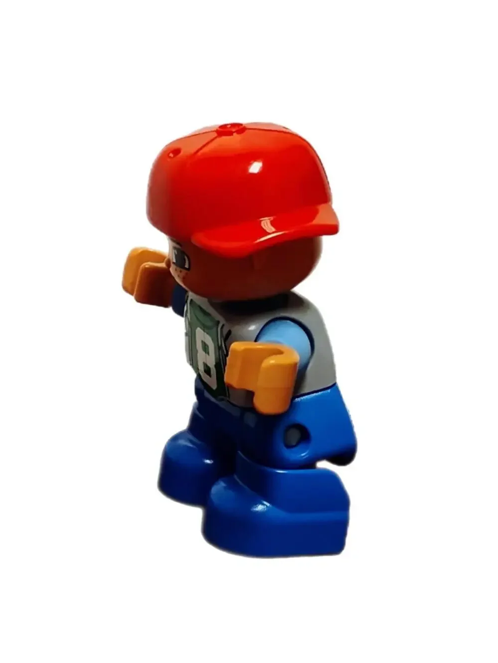 Lego Duplo Lot of 2 Figures  Male Adult Red Hat Blue Jacket Boy #8 Baseball Kid